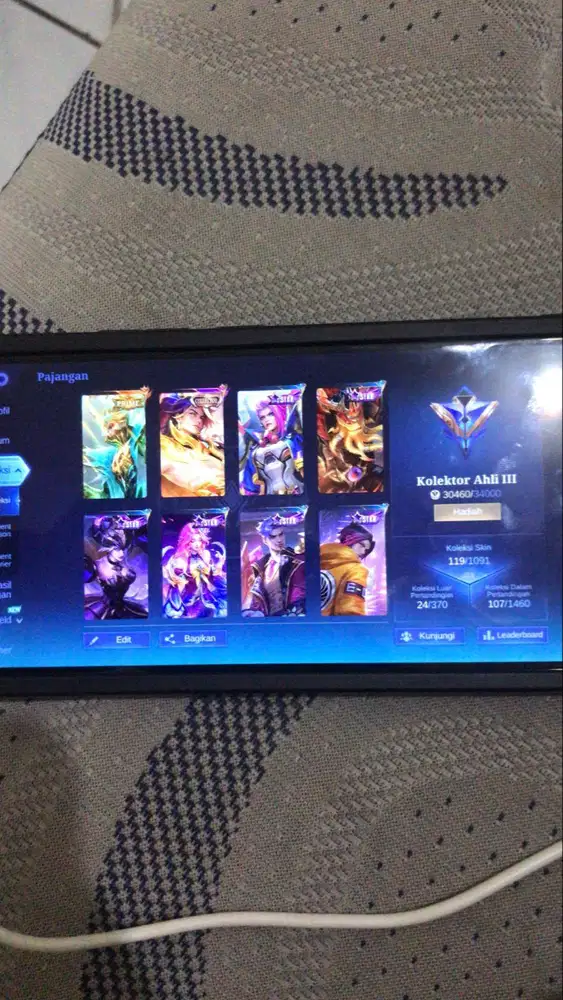 AKUN ML ARLOT COLLECTOR & GRANGER PRIME, M7, SKINS EPIC