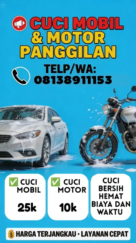 Cuci motor/mobil panggilan