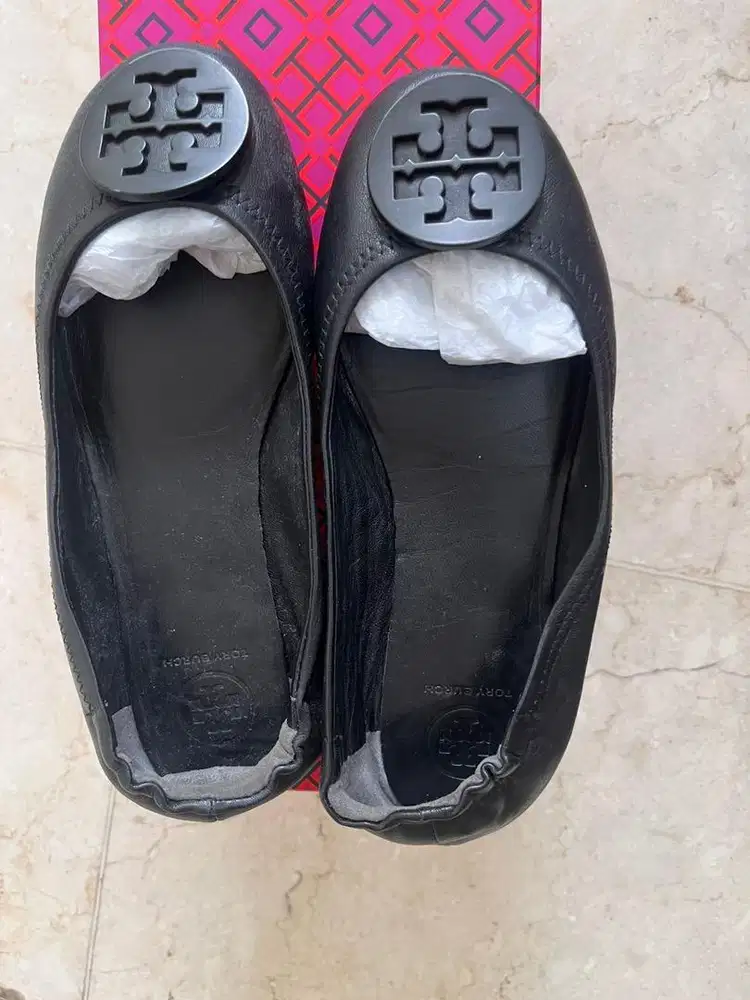 Tory Burch Minnie Travel Ballet Flats All Black