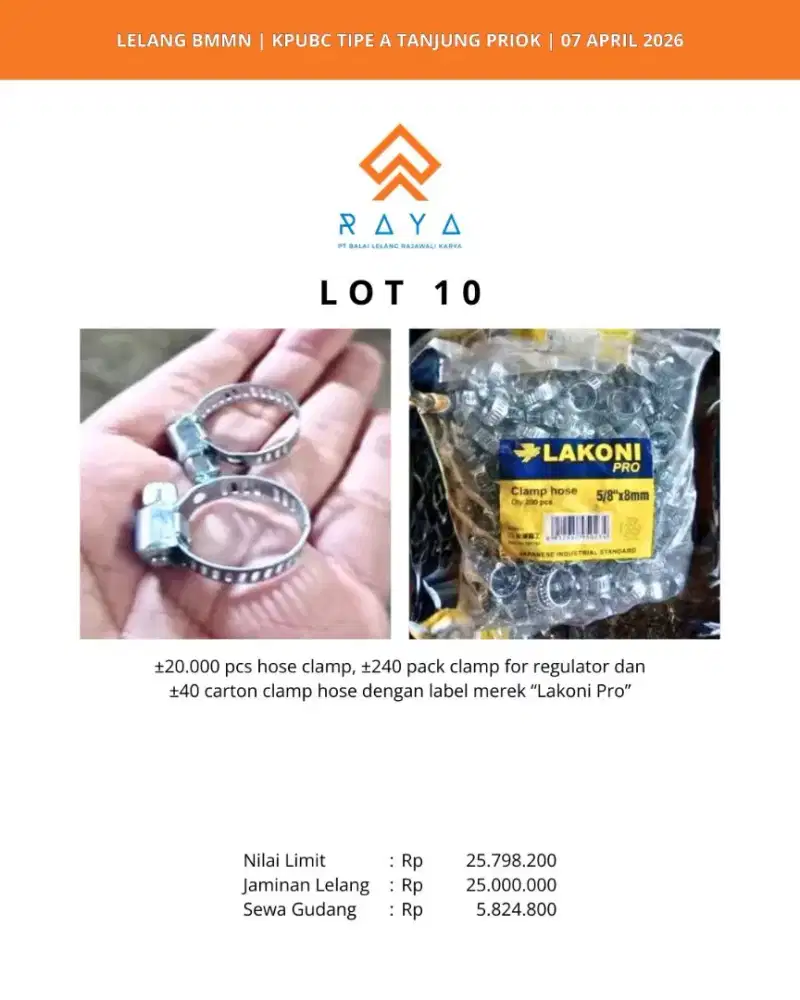 HOSE CLAMP, CLAMP FOR REGULATOR, CLAMP HOSE LAKONI PRO