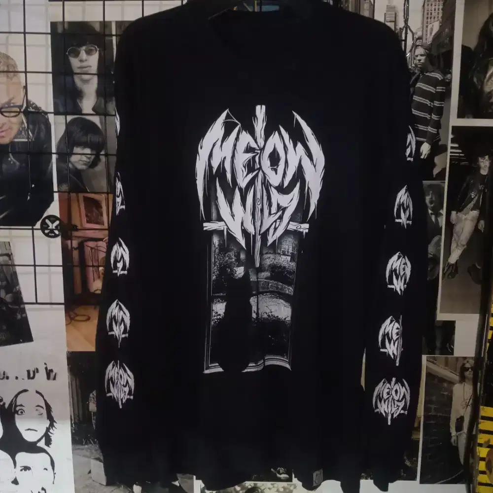 Kaos Long Sleeve Meowwild Black Cat XL