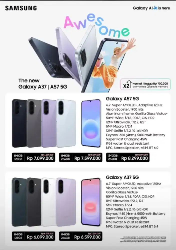 New Samsung Galaxy A57 5g 12/256