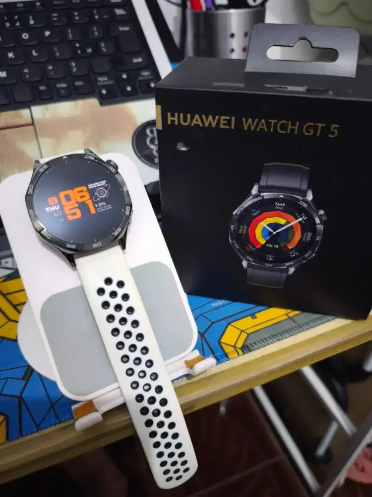 smartwatch huawei watch gt 5 (46mm)strap hitam original