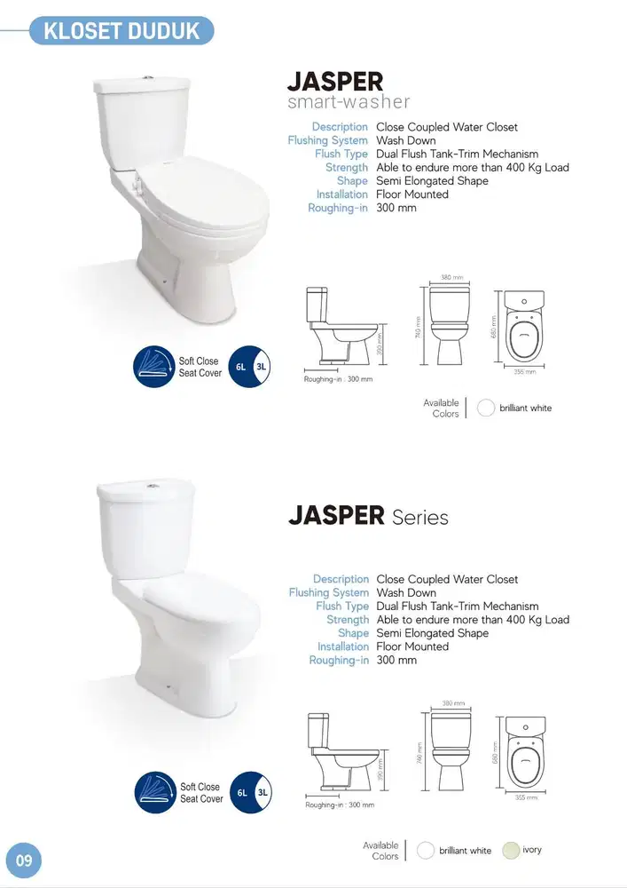 Sedia Kloset duduk dan Kloset jongkok Trilliun ( SNI )