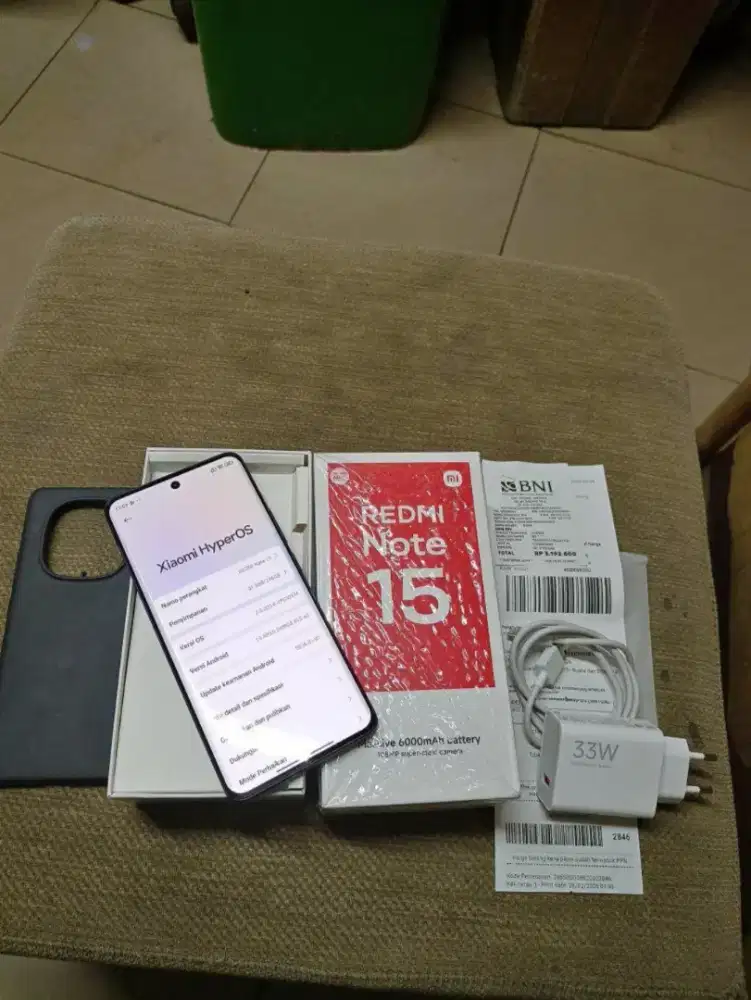 Redmi note 15 4G 8/256 black gress belum seminggu TT Barter setara