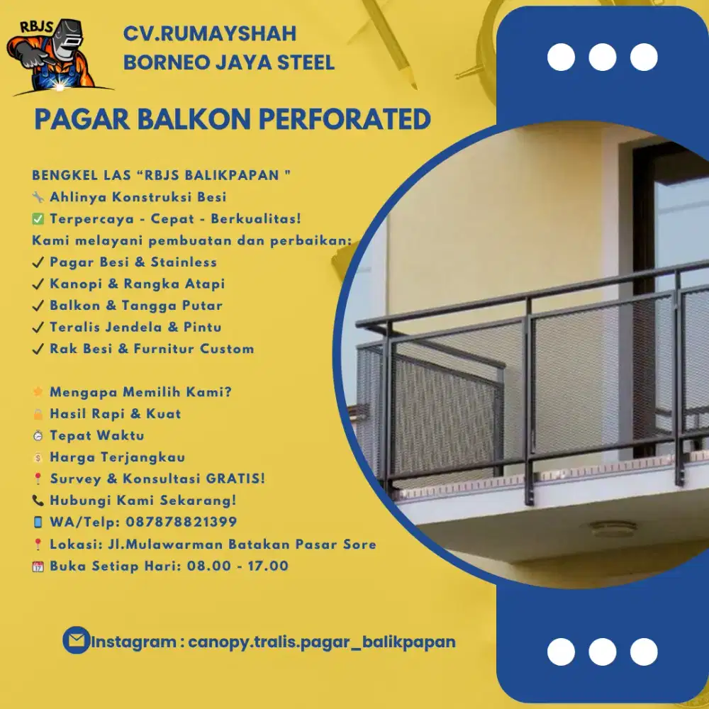 Pagar Balkon Perforated Aesthetic Modern