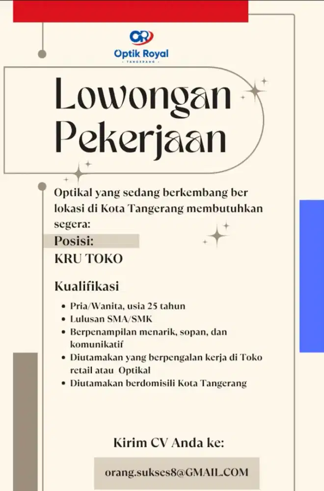 Lowongan KRU Toko