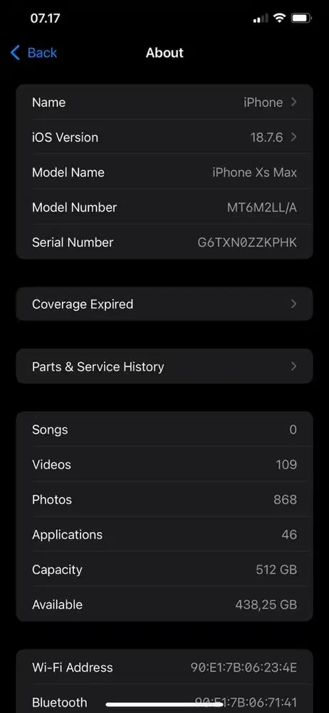 Iphone XS Max 512gb Inter