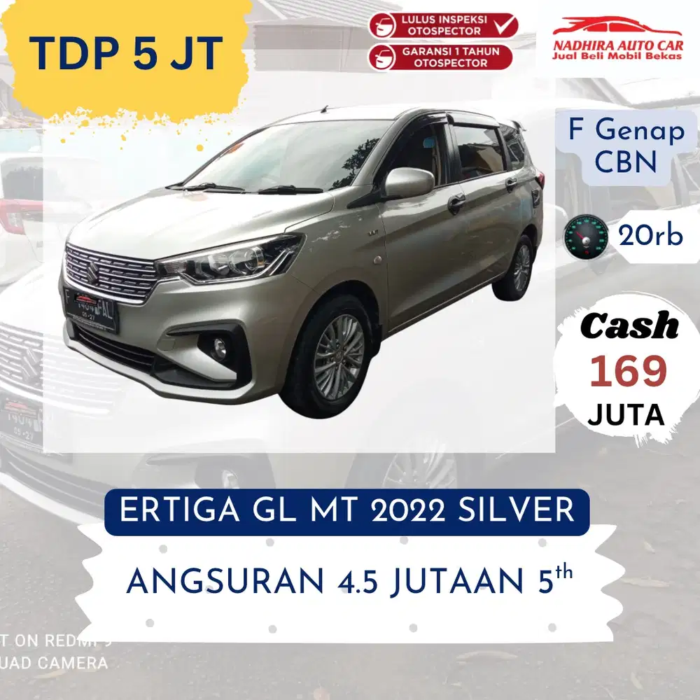DP 5 Juta Ertiga GL MT 2022 silver