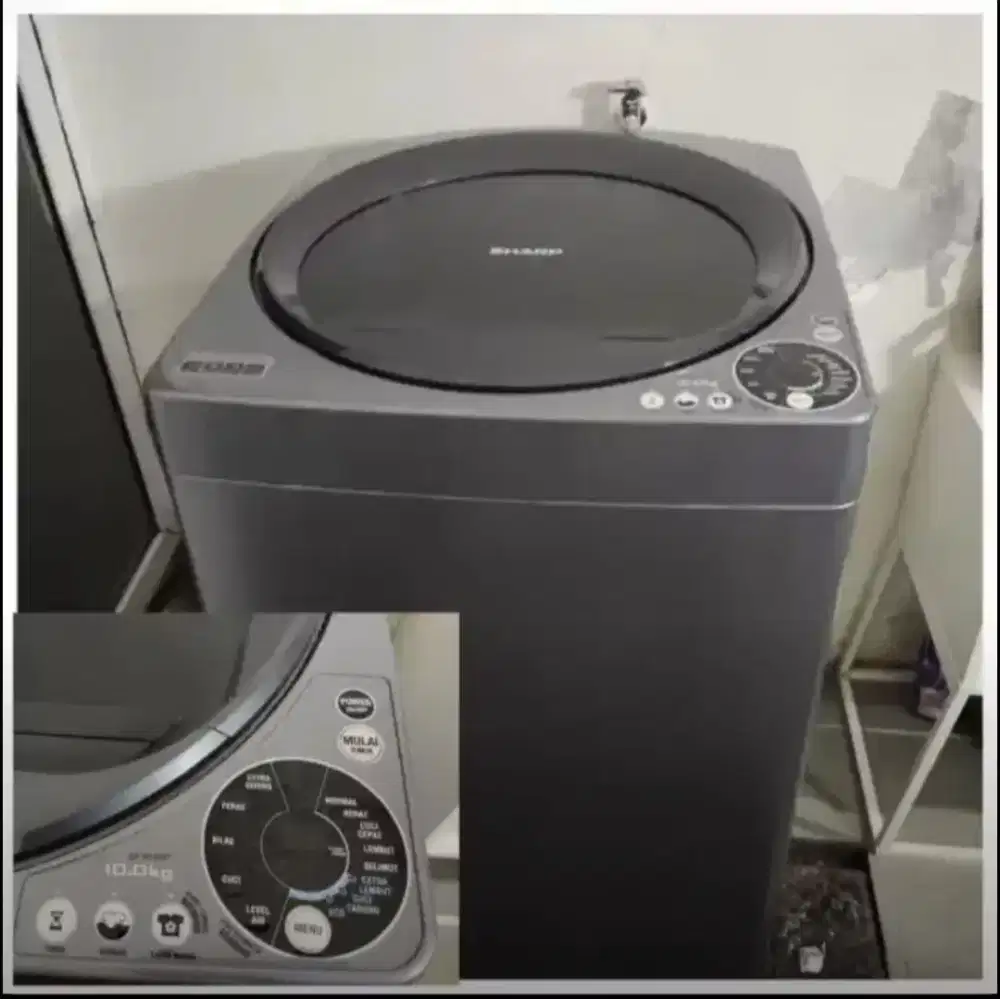 Jual murah mesin cuci Sharp 10 kg kondisi normal,msh bgs,2,6jt bs nego