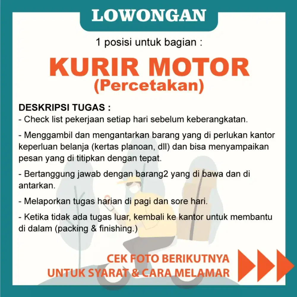 Kurir Percetakan lokasi Jembatan Besi