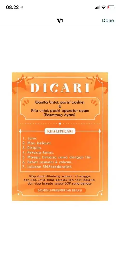 LOWONGAN PEMOTONG AYAM