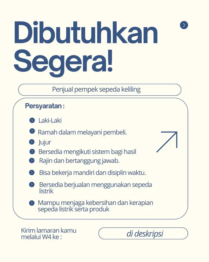 Dibutuhkan Segera! Penjual Pempek Sepeda Keliling