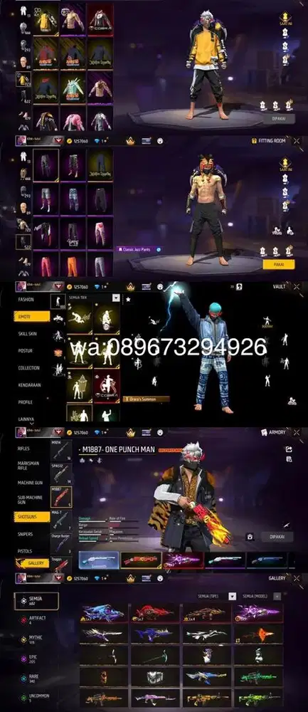 STOK AKUN FF SPEK GG MAX 3 SG OPM LOG GOGGLE