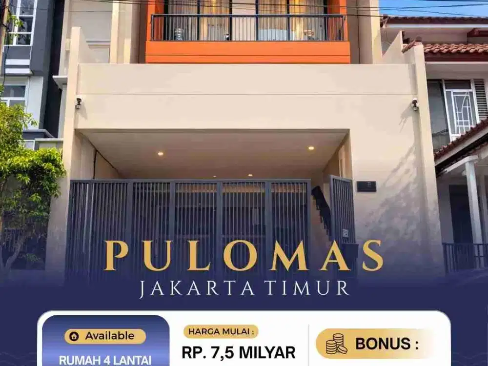 Rumah Mewah 4 Lantai Desain Arsitektur Premium di Pulomas – Jakarta Timur