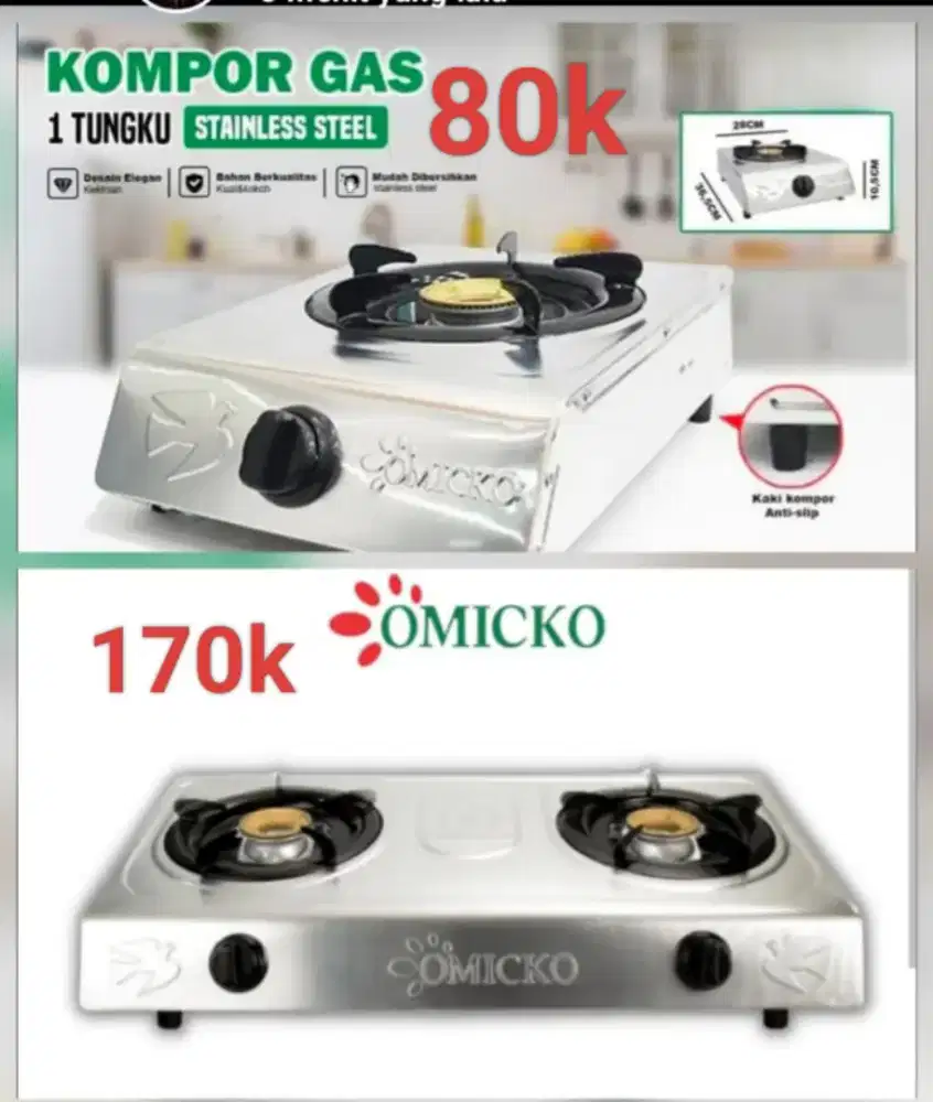 Kompor 1 tungku 2 tungku