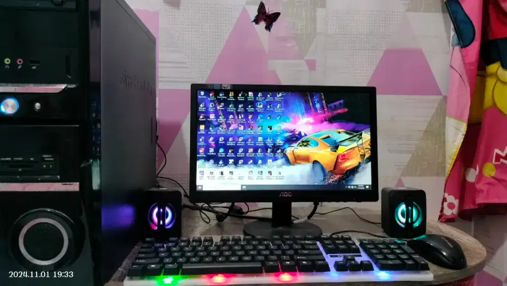 PC GAMING DESIGN + LCD 16 + RAM 8 GB + HD 500 GB + GAMES FILM APP