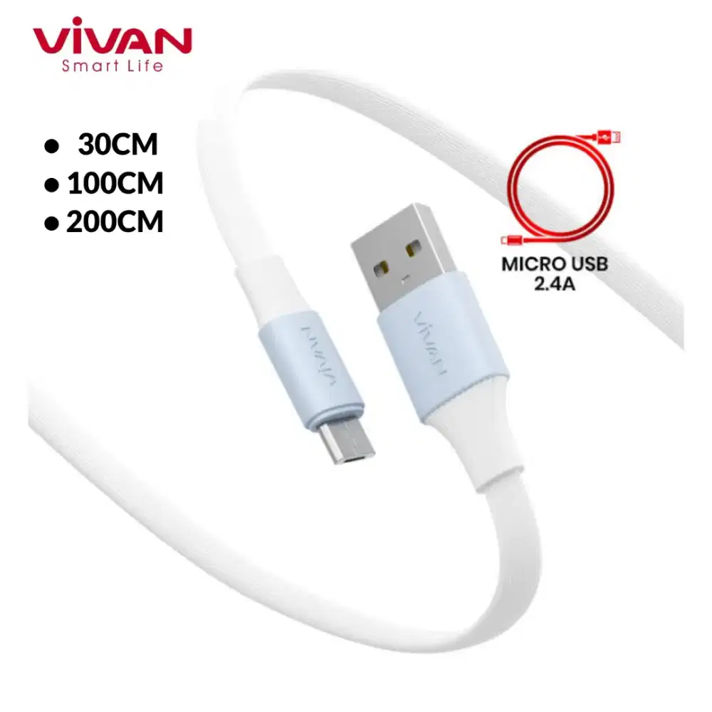 VIVAN SM II Kabel Data Vivan Usb Micro 30cm/100cm/200cm 2.4A Original