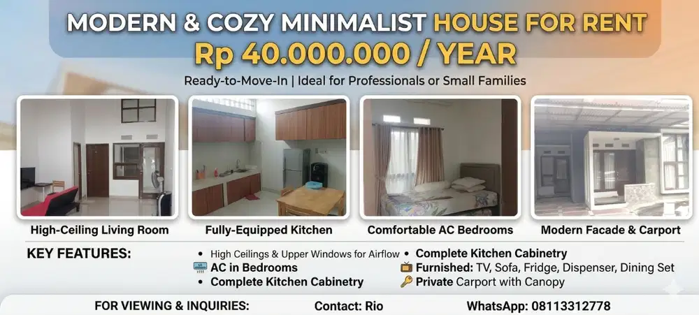 Disewakan Rumah Taman Firdaus Residence, Adi Sucipto, PKU