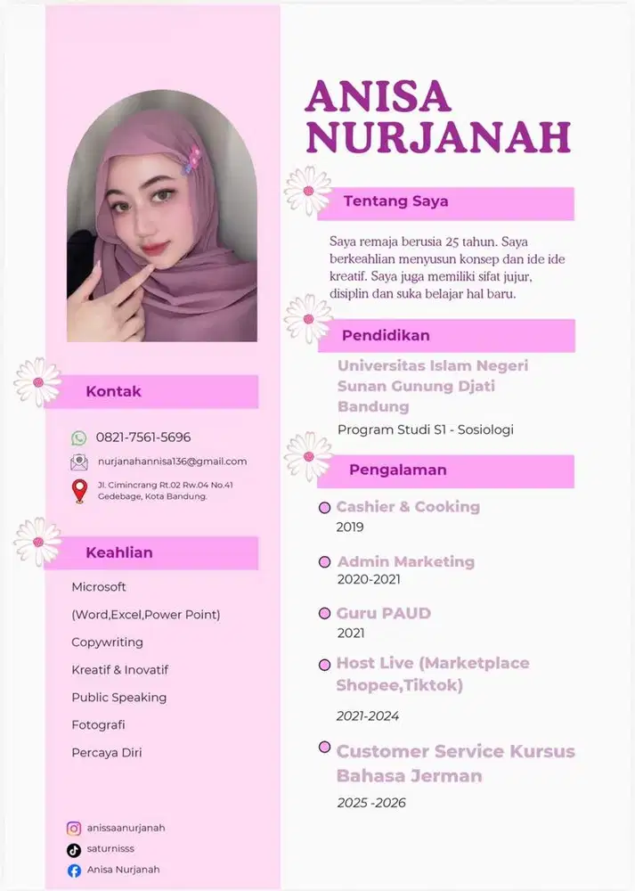 Hallo .. Saya sedang mencari pekerjaan , saya siap belajar hal baru !!