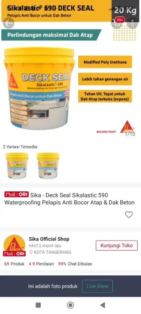 Sika Deck Seal Pelapis anti bocor