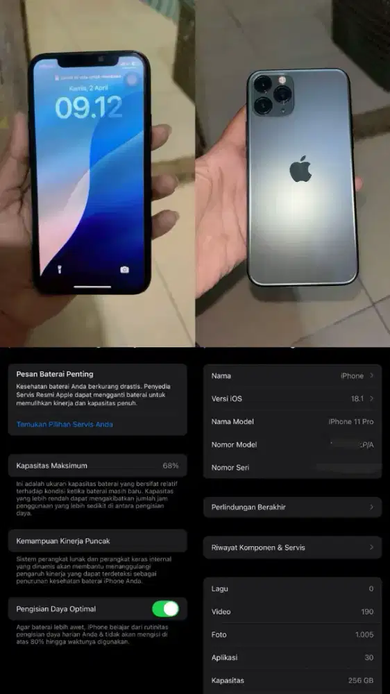 Jual iPhone 11 Pro 256GB Grey