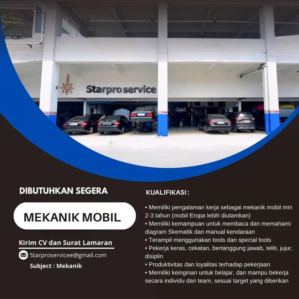 Dibutuhkan Mekanik M0bil Eropa