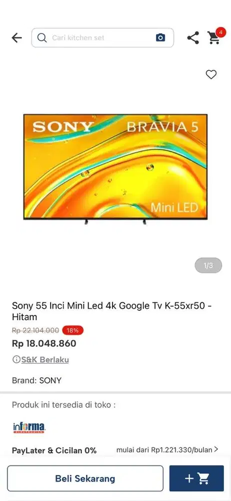 SONY GOOGLE TV MINE LED 55inci