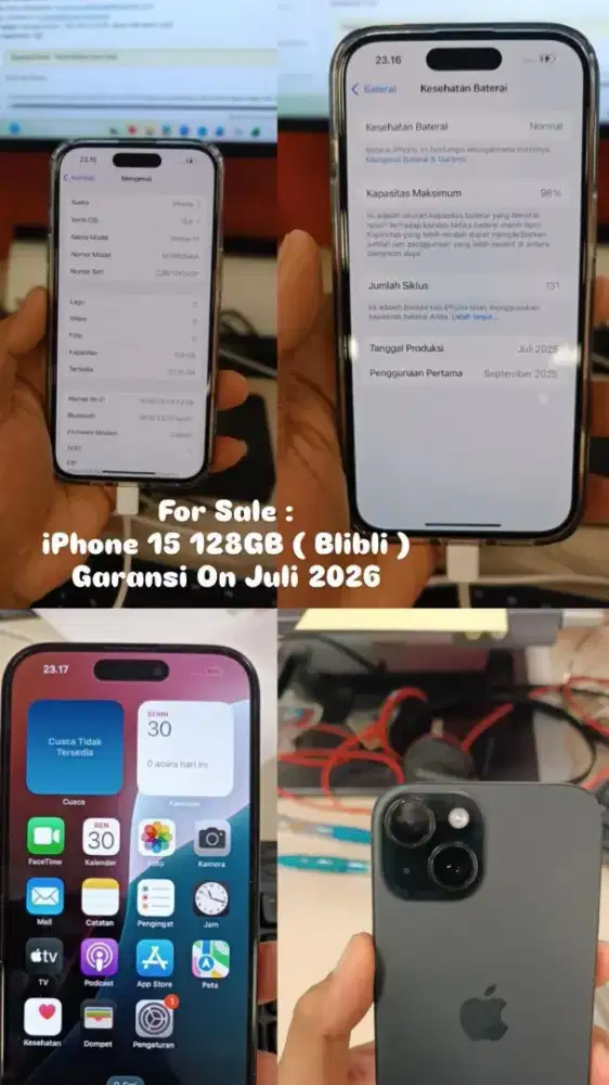 For sale iphone 15 128gb