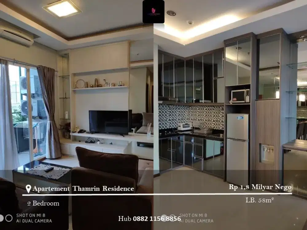 Dijual Apartement Thamrin Residence Low Floor 2BR Full Furnished