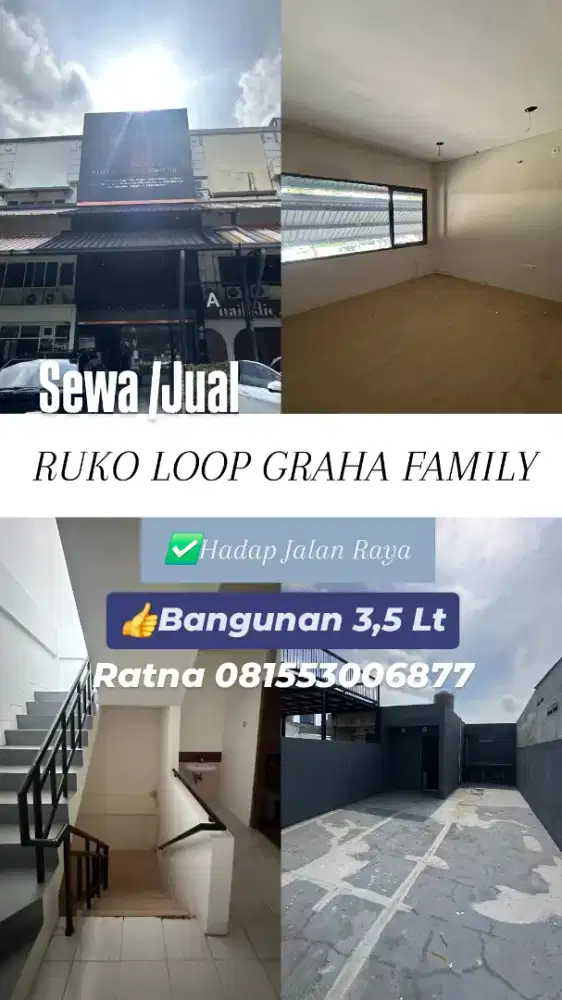 Sewa/Jual
Ruko Lokasi premium Loop Graha Family,didpn Pakuwon Square