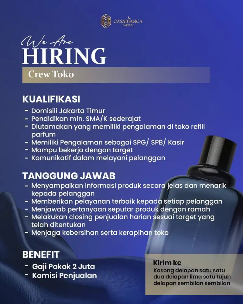 DIBUTUHKAN CREW TOKO PARFUME
