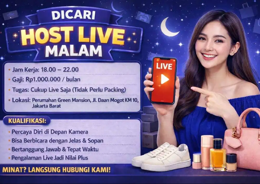 We3 Kids - DICARI HOST LIVE MALAM (Part Time)