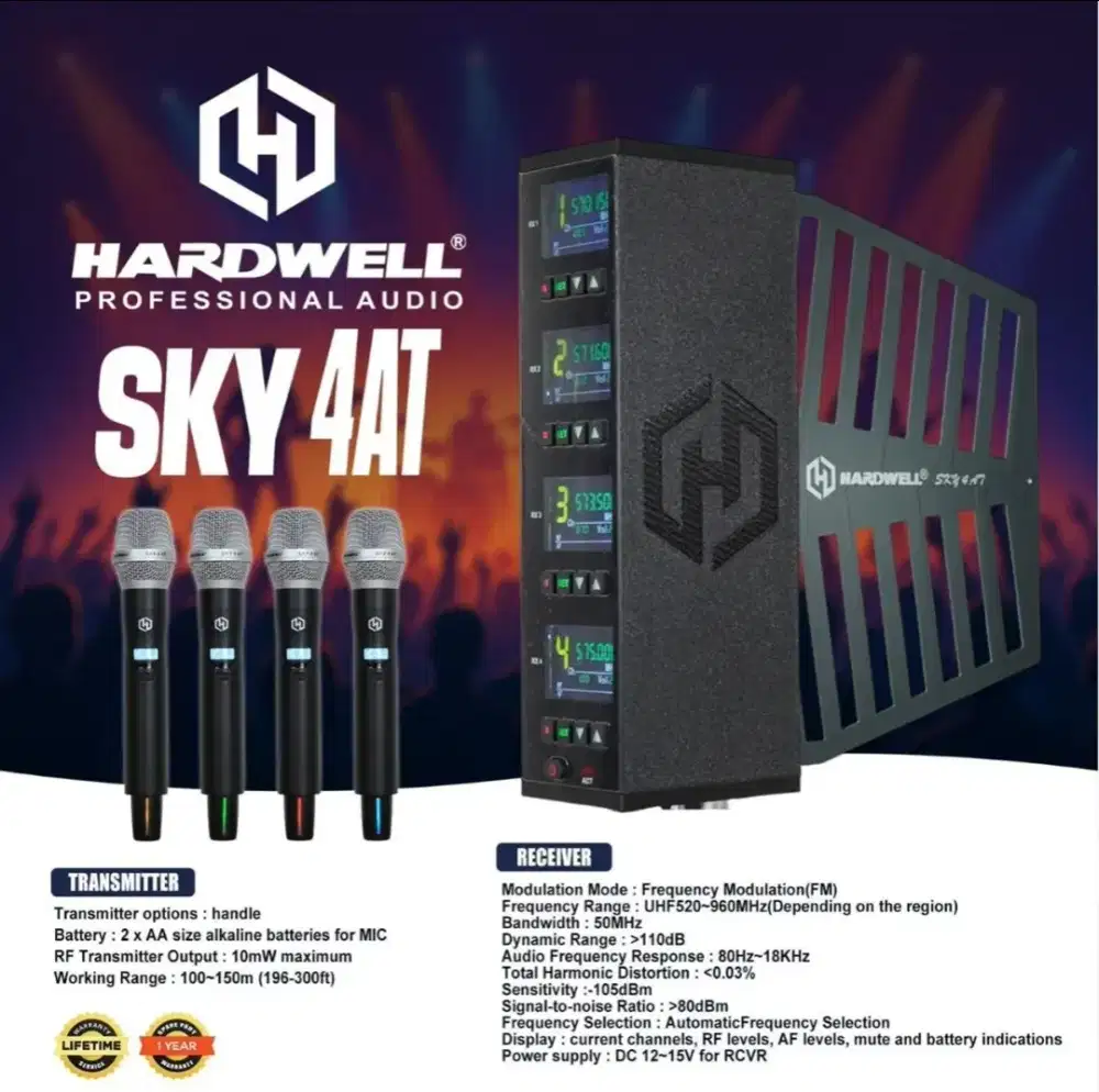 Hardwell sky 4at sky 4 at mic wireless original garansi resmi