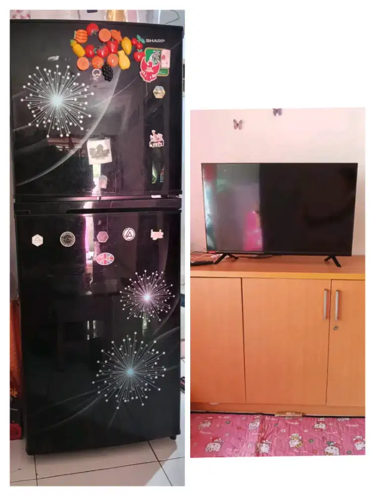 Jual cepat smart tv dan kulkas 2 pintu