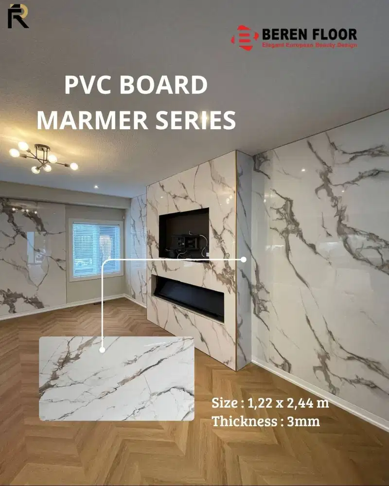 PVC Board Marmer Beren Floor 1,22 x 2,44 m Tebal 3 mm – Dinding Motif