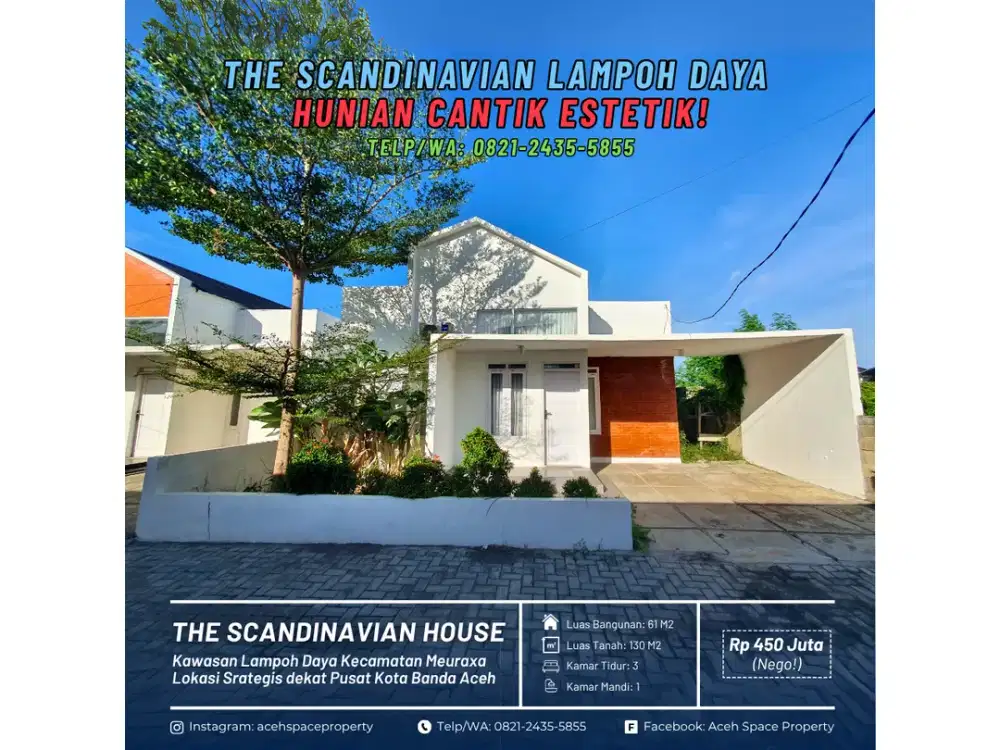 Dijual Rumah Scandinavian di Lampoh Daya - Hunian Cantik Estetik!