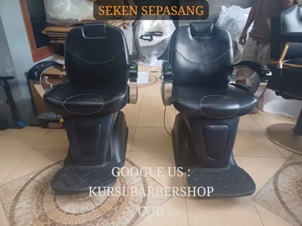 Kursi barbershop barber cukur sultan premium gold & silver stok @4unit