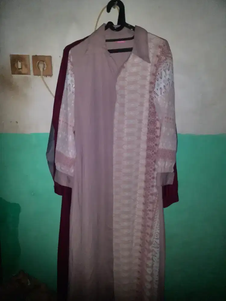 Gamis sarimbit dusty pink