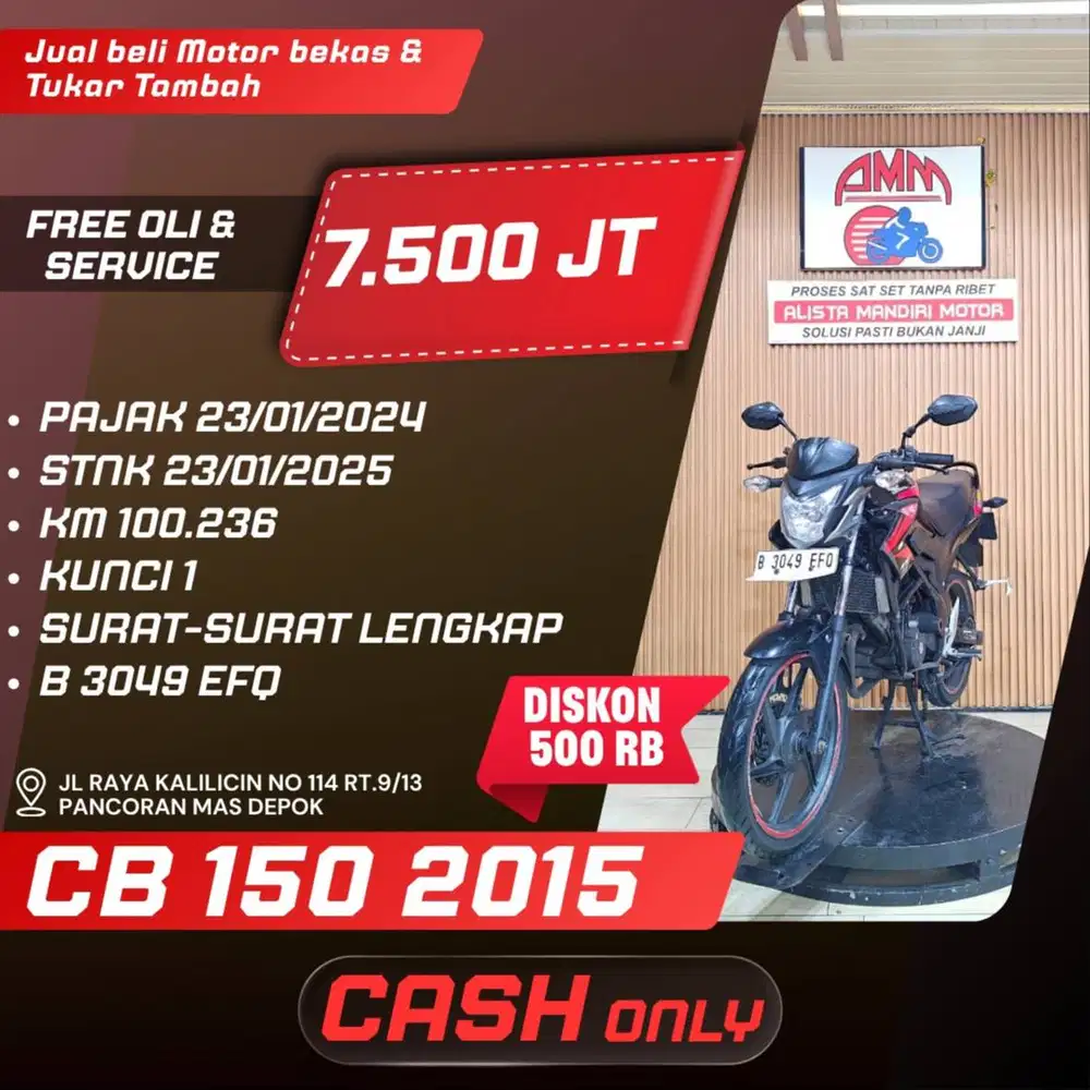 CB 150 2015 CASH ONLY KREDIVO ALLOBANK CC 0% INDODANA SPAYLATER ALISTA