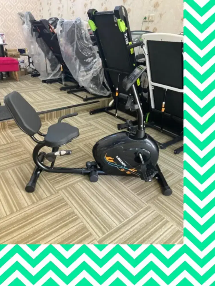 Sepeda statis Recumbent Legacy alat fitnes MKU-796
