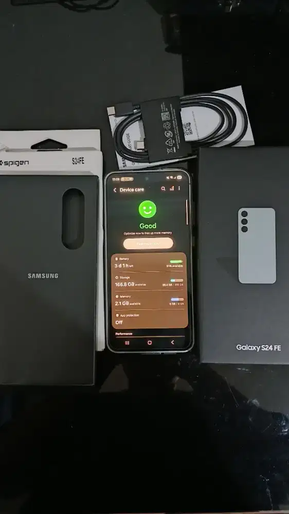 SAMSUNG S24 FE 8/256 BEKAS SEIN FULLSET - Graphite Mulus