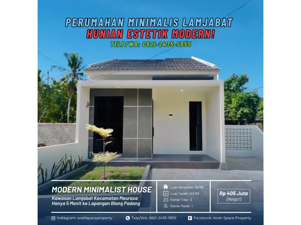 Dijual Rumah Estetik di Lamjabat - Dekat Kawasan Punge dan Blang Padang!