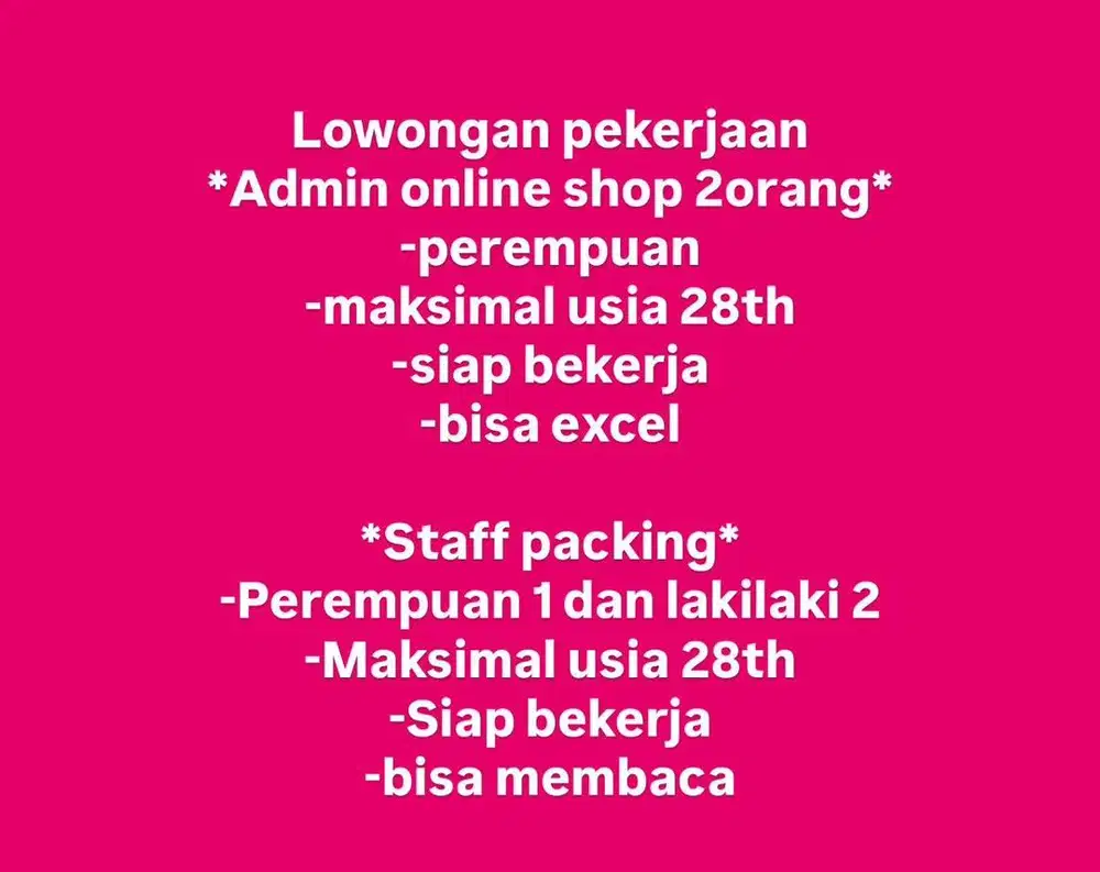 Urgent dan butuh cepat bagi yang serius