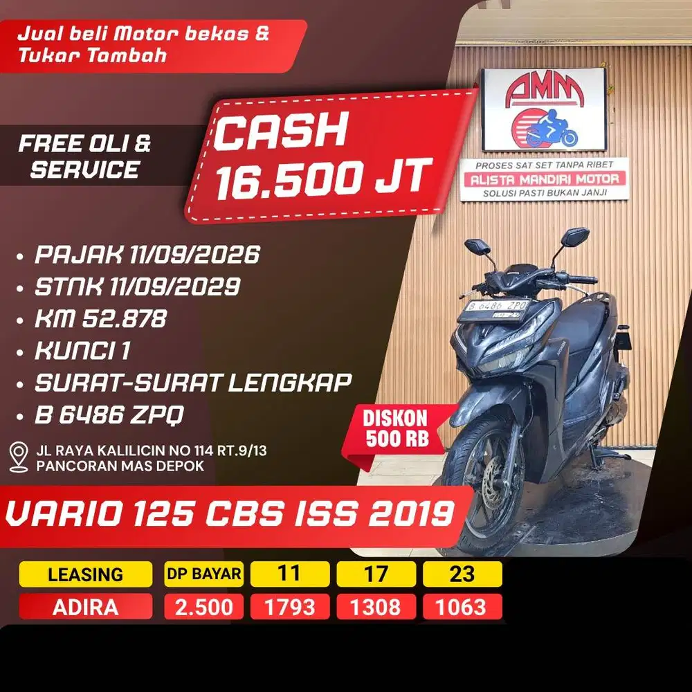 VARIO 125 CBS ISS 2019 PAJAK HIDUP SPAYLATER KREDIVO INDODANA ALISTA
