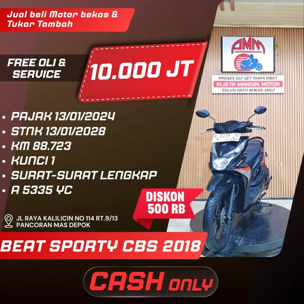 BEAT SPORTY CBS 2018 CASH ONLY KREDIVO INDODANA SPAYLATER CC ALISTA