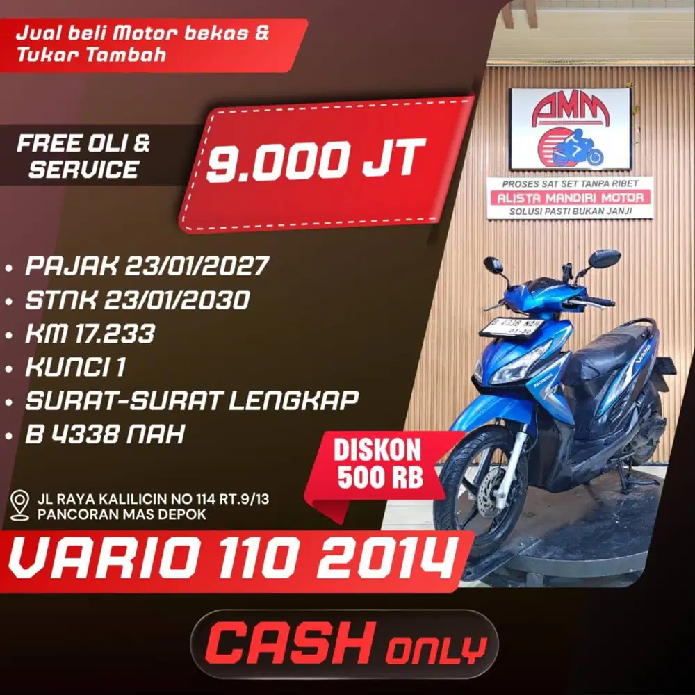 VARIO 110 2014 OAJAK HIDUP CASH ONLY KREDIVO INDODANA ALLOBANK ALISTA