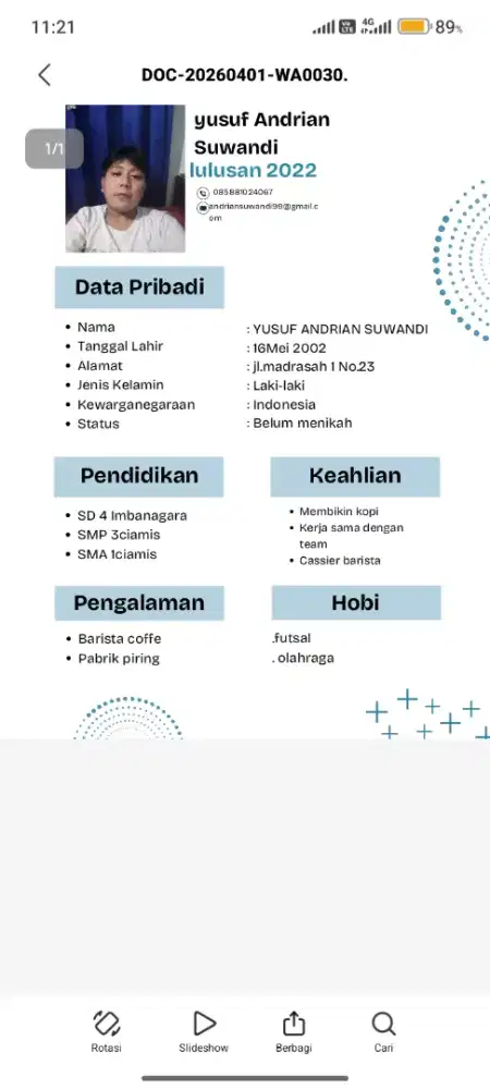Info lowongan pekerjaan