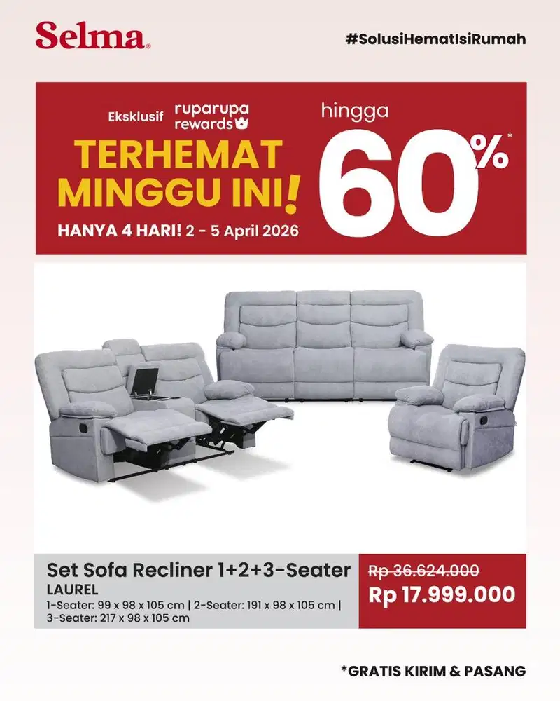 SOFA RECLINER LAUREL