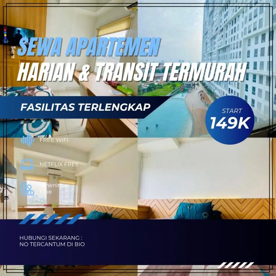 Sewa apartemen Bekasi utara Patraland Urbano Harian/Transit Termurah